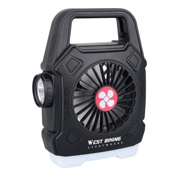 Multipurpose Rechargeable Desk & Camping Fan with LED Light, Flashlight & Power Bank