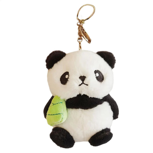 Cute Panda Plush Keychain - Fluffy Bag Accessory & Key Ring