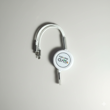 GVD Markets 3-in-1 Retractable USB Charging Cable – Universal Multi-Port