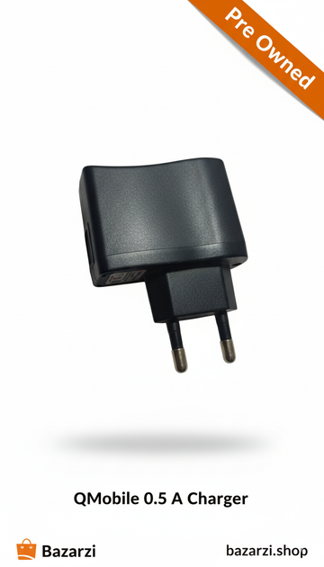 Pre Owned QMobile Original Charger (0.5 A Output / EU 2-Pin Plug)