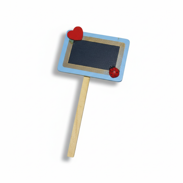 Mini Wooden Chalkboard Sign on Stick – Reusable Message &  Table Marker