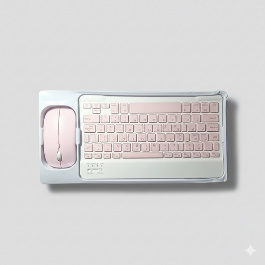 Ultra-Slim Portable Wireless Bluetooth Keyboard – Pink Keycaps