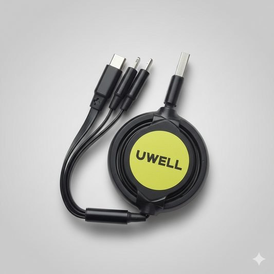Universal Black Retractable Connector Cable – Multi-Device Compatible