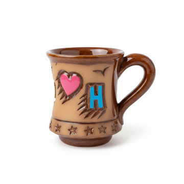 Personalized Pottery Mug – Hunain with Letter H