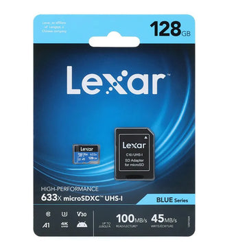 Lexar 128GB microSD Memory Card – 100MB/s V2