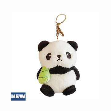 Cute Panda Plush Keychain - Fluffy Bag Accessory & Key Ring